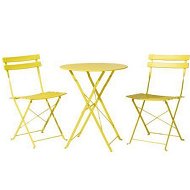 Detailed information about the product Gardeon 3PC Outdoor Bistro Set Steel Table and Chairs Patio Furniture Yellow