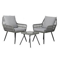 Detailed information about the product Gardeon 3PC Outdoor Furniture Bistro Set Lounge Setting Chairs Table Patio Grey