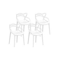 Detailed information about the product Gardeon 4PC Outdoor Dining Chairs PP Portable Stackable Chair Patio Furniture White