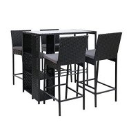 Detailed information about the product Gardeon 5-Piece Outdoor Bar Set Patio Dining Chairs Wicker Table Stools