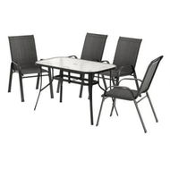 Detailed information about the product Gardeon 5PC Outdoor Dining Set Table and Chairs Patio Furniture Bistro Set Garden Black