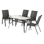 Detailed information about the product Gardeon 5PC Outdoor Dining Set Table and Chairs Patio Furniture Bistro Set Garden Black