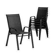 Detailed information about the product Gardeon 6PC Outdoor Dining Chairs Stackable Lounge Chair Patio Furniture Black