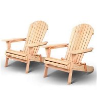 Detailed information about the product Gardeon Adirondack Outdoor Chairs Wooden Beach Chair Patio Furniture Garden Natural Set of 2