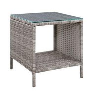 Detailed information about the product Gardeon Coffee Side Table Wicker Desk Rattan Outdoor Furniture Garden Grey