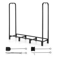 Detailed information about the product Gardeon Firewood Rack 120cm Wood Rack 3 Sizes Firewood Storage with Tools Black