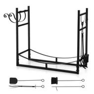 Detailed information about the product Gardeon Firewood Rack 84cm Wood Rack Firewood Storage Indoor Outdoor Black