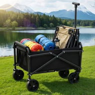 Detailed information about the product Gardeon Garden Cart Folding Trolley Camping Wagon Barrow Outdoor Beach Black