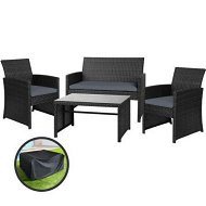 Detailed information about the product Gardeon Garden Furniture Outdoor Lounge Setting Wicker Sofa Set Storage Cover Black