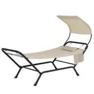 Detailed information about the product Gardeon Hammock Bed w/ Stand Sun Lounge Chair Beige