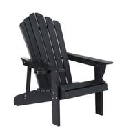 Detailed information about the product Gardeon Outdoor Chairs HDPE Adirondack Beach Chair Sun Lounge Patio Furniture Garden Black
