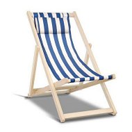 Detailed information about the product Gardeon Outdoor Deck Chair Wooden Sun Lounge Folding Beach Patio Furniture Blue