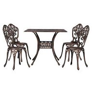 Detailed information about the product Gardeon Outdoor Dining Set 5 Piece Chairs Table Cast Aluminum Patio Brown