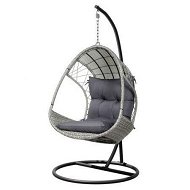 Detailed information about the product Gardeon Outdoor Egg Swing Chair Wicker Furniture Pod Stand Armrest Light Grey