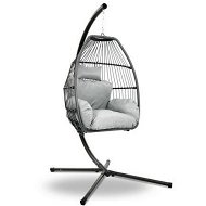 Detailed information about the product Gardeon Outdoor Egg Swing Chair Wicker Rope Furniture Pod Stand Cushion Grey