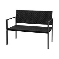 Detailed information about the product Gardeon Outdoor Garden Bench Seat Rattan Chair Steel Patio Furniture Park Black