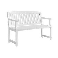 Detailed information about the product Gardeon Outdoor Garden Bench Wooden 2 Seater Lounge Chair Patio Furniture White