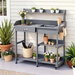 Gardeon Outdoor Potting Bench Table Storage Cabinet Potters Garden Workstation Grey. Available at Crazy Sales for $199.95