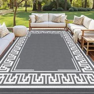 Detailed information about the product Gardeon Outdoor Rugs 274x366cm Large Carpet Reversible Area Mat PP Dual-Sided Patio Rug Greek Key