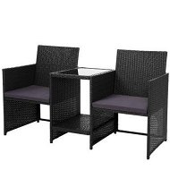 Detailed information about the product Gardeon Outdoor Setting Wicker Loveseat Birstro Set Patio Garden Furniture Black