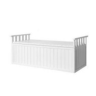 Detailed information about the product Gardeon Outdoor Storage Bench Box 129cm Wooden Garden Toy Chest Sheds Patio Furniture XL White