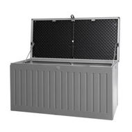 Detailed information about the product Gardeon Outdoor Storage Box 270L Container Lockable Garden Bench Tool Shed Grey