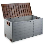 Detailed information about the product Gardeon Outdoor Storage Box 290L Lockable Organiser Garden Deck Shed Tool Brown
