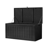 Detailed information about the product Gardeon Outdoor Storage Box 830L Container Lockable Bench Tool Shed All Black