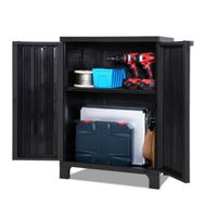 Detailed information about the product Gardeon Outdoor Storage Cabinet Box 92cm Lockable Cupboard Sheds Garage Adjustable Black