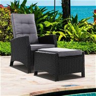 Detailed information about the product Gardeon Recliner Chair Sun lounge Wicker Lounger Outdoor Patio Furniture Adjustable Black