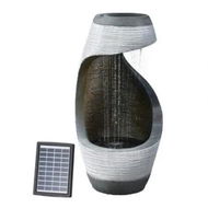 Detailed information about the product Gardeon Solar Fountain Water Feature Bird Bath Outdoor Garden Cascade 48CM Grey