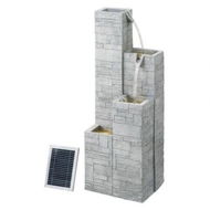 Detailed information about the product Gardeon Solar Fountain Water Feature Outdoor Indoor 4-Tier Square Cascading Beige