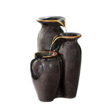 Gardeon Solar Fountain Water Fountain Feature Cascading Fountain LED Lights 76CM Grey