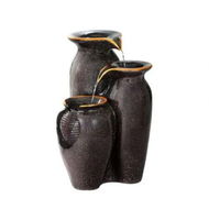 Detailed information about the product Gardeon Solar Fountain Water Fountain Feature Cascading Fountain LED Lights 76CM Grey