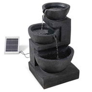 Detailed information about the product Gardeon Solar Water Feature Cascading Fountain 3-Tier Bowl LED Lights 60CM Blue