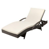 Detailed information about the product Gardeon Sun Lounge Wicker Lounger Outdoor Furniture Beach Chair Patio Adjustable Cushion Grey&Beige