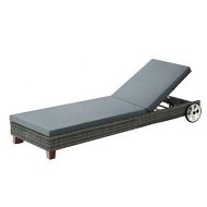 Detailed information about the product Gardeon Sun Lounge Wicker Lounger Outdoor Furniture Day Bed Wheels Patio Grey