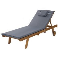 Detailed information about the product Gardeon Sun Lounge Wooden Lounger Outdoor Furniture Day Bed Wheels Patio Grey