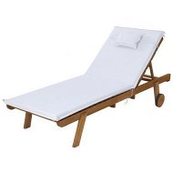 Detailed information about the product Gardeon Sun Lounge Wooden Lounger Outdoor Furniture Day Bed Wheels Patio White