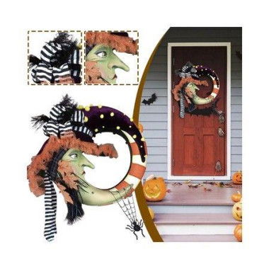 Garland Halloween Decoration Halloween Pumpkin Door Hanging Wreath House Decoration (1 Pack)