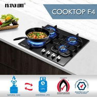 Detailed information about the product Gas Cooktop 4 Burner Gas Hob Black Tempered Glass Top Gas Stove NG LPG