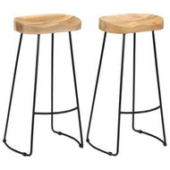 Detailed information about the product Gavin Bar Stools 2 Pcs Solid Mango Wood