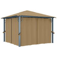 Detailed information about the product Gazebo with Curtain 300x300 cm Taupe Aluminium