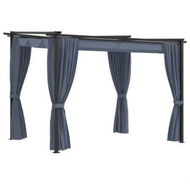 Detailed information about the product Gazebo with Curtains 3x3 m Anthracite Steel