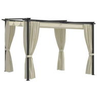 Detailed information about the product Gazebo With Curtains 3x3 M Cream Steel