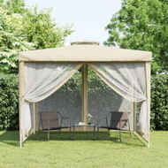 Detailed information about the product Gazebo with Double Roof Cream 3x3x2.68 m Fabric