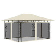 Detailed information about the product Gazebo With Mosquito Net 4x3x2.73m Cream 180g/m