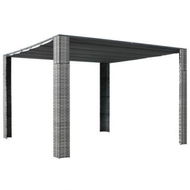 Detailed information about the product Gazebo With Roof Poly Rattan 300x300x200 Cm Grey And Anthracite