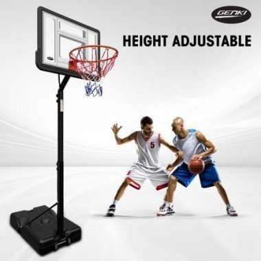 Genki Adjustable 2.1-2.6m Portable Basketball Hoop Stand System Backboard Rim.