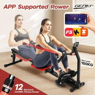 Detailed information about the product Genki Fitness Rowing Machine Rower 12 Levels Hydraulic Resistance Home Gym Cardio Full Body Workout Exercise Equipment FitShow App Trainer